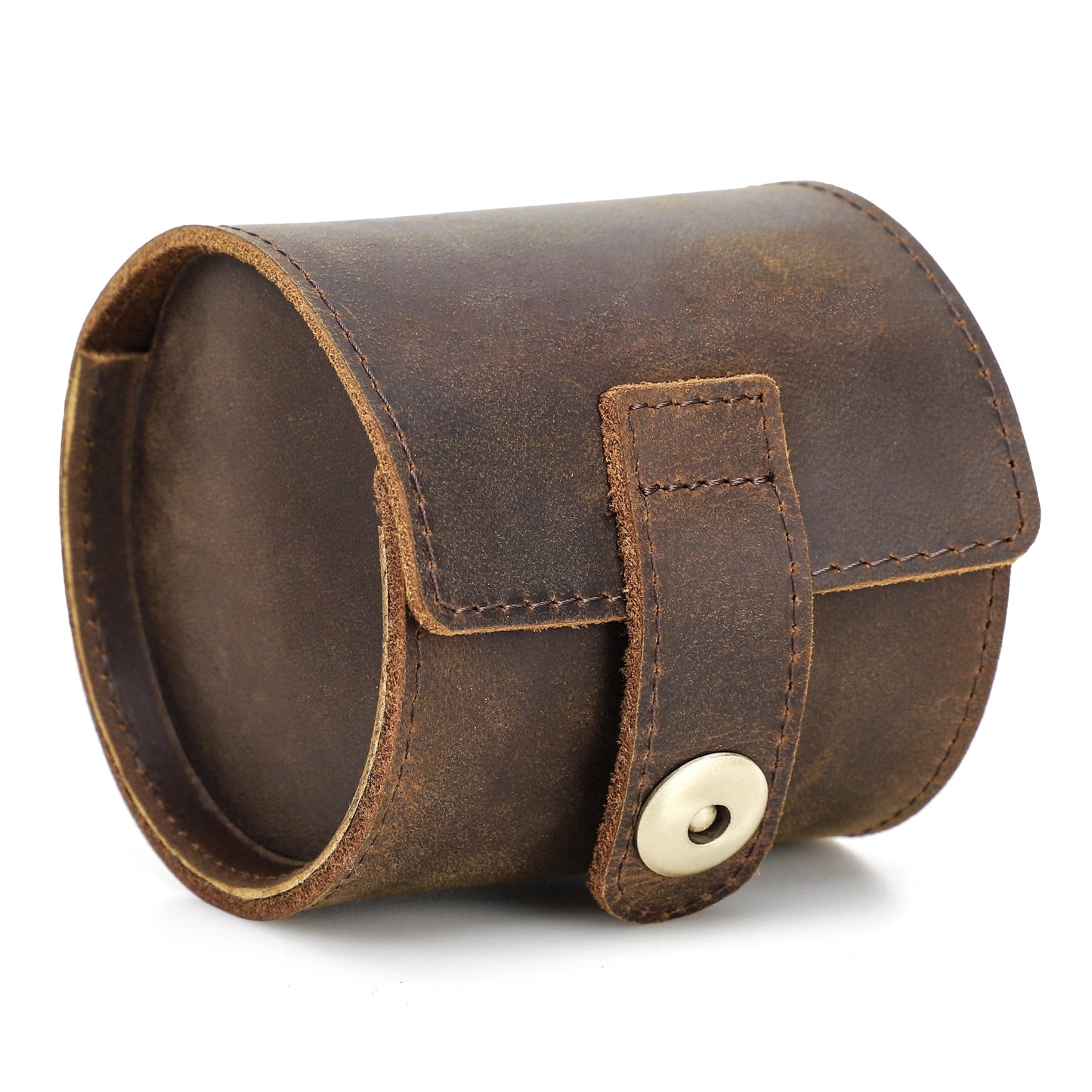 Timezone - Leren Watch roll voor 1 Horloge - Horloge Reisetui