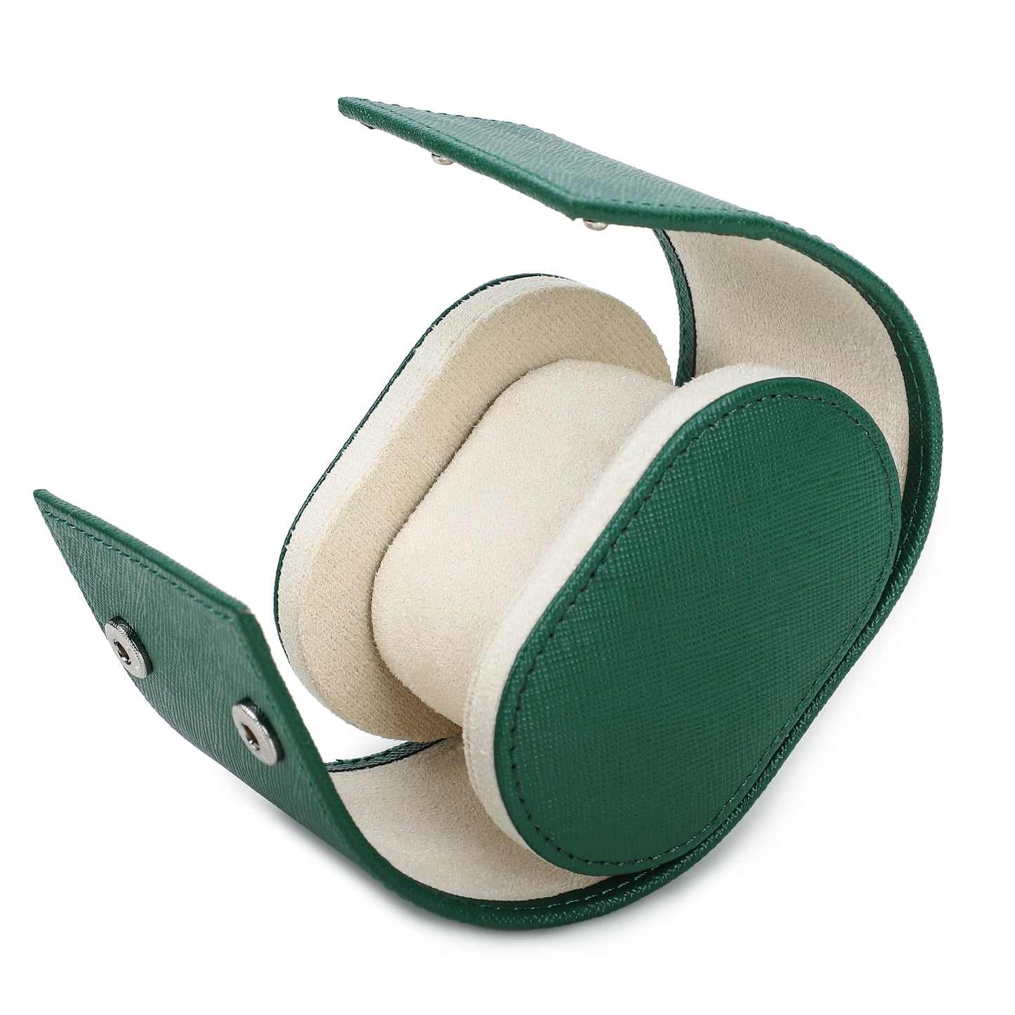 Timezone - Leren Watch roll voor 1 Horloge - Horloge Reisetui - Groen