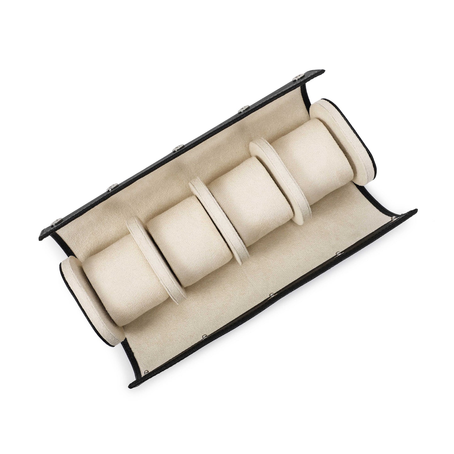 Timezone - Leren Watch roll voor 4 Horloges - Horloge Reisetui - Zwart