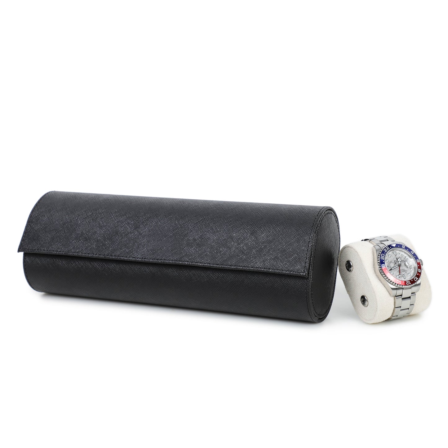 Timezone - Leren Watch roll voor 4 Horloges - Horloge Reisetui - Zwart