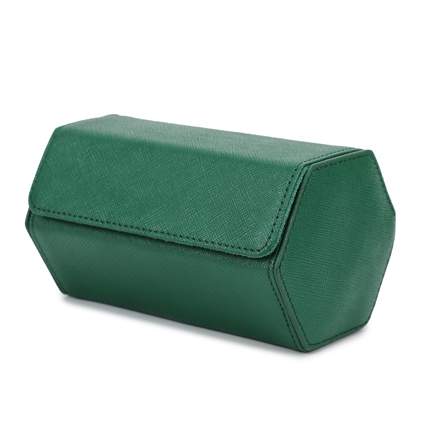 Timezone - Leren Watch roll voor 2 Horloges - Horloge Reisetui - Groen