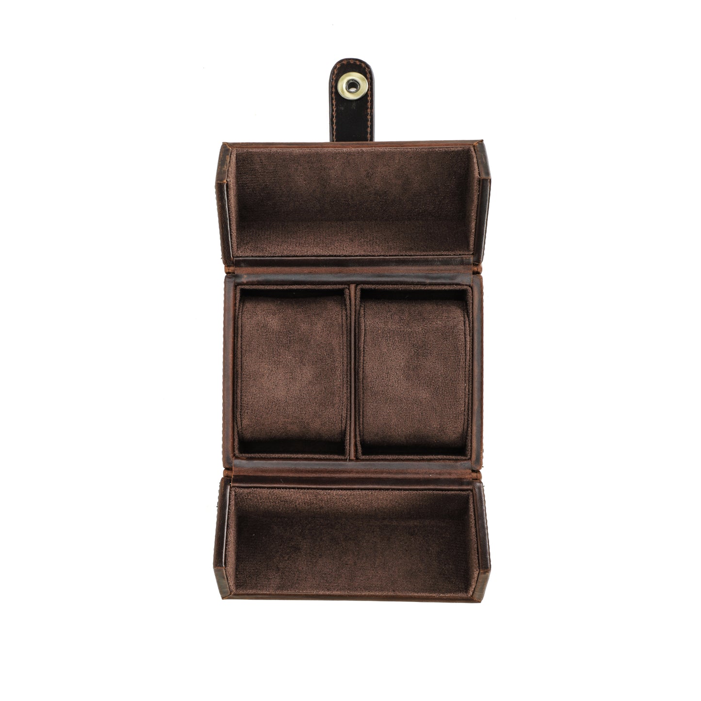 Timezone - Leren Watch roll voor 2 Horloges - Horloge reisetui