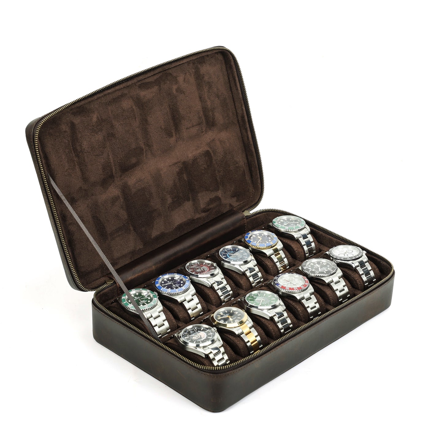 Timezone - Lederen Horloge Opbergdoos voor 12 Horloges