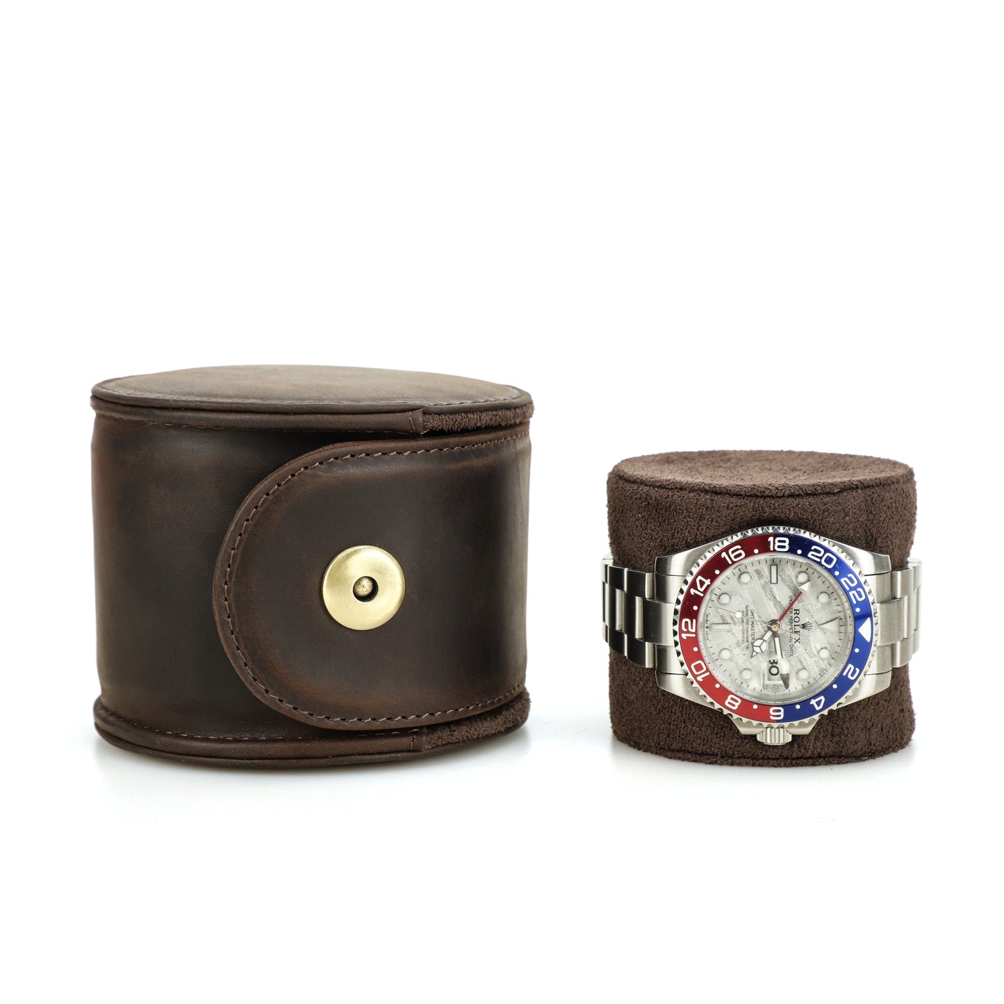 Timezone - Leren Watch roll voor 1 Horloge - Horloge Reisetui