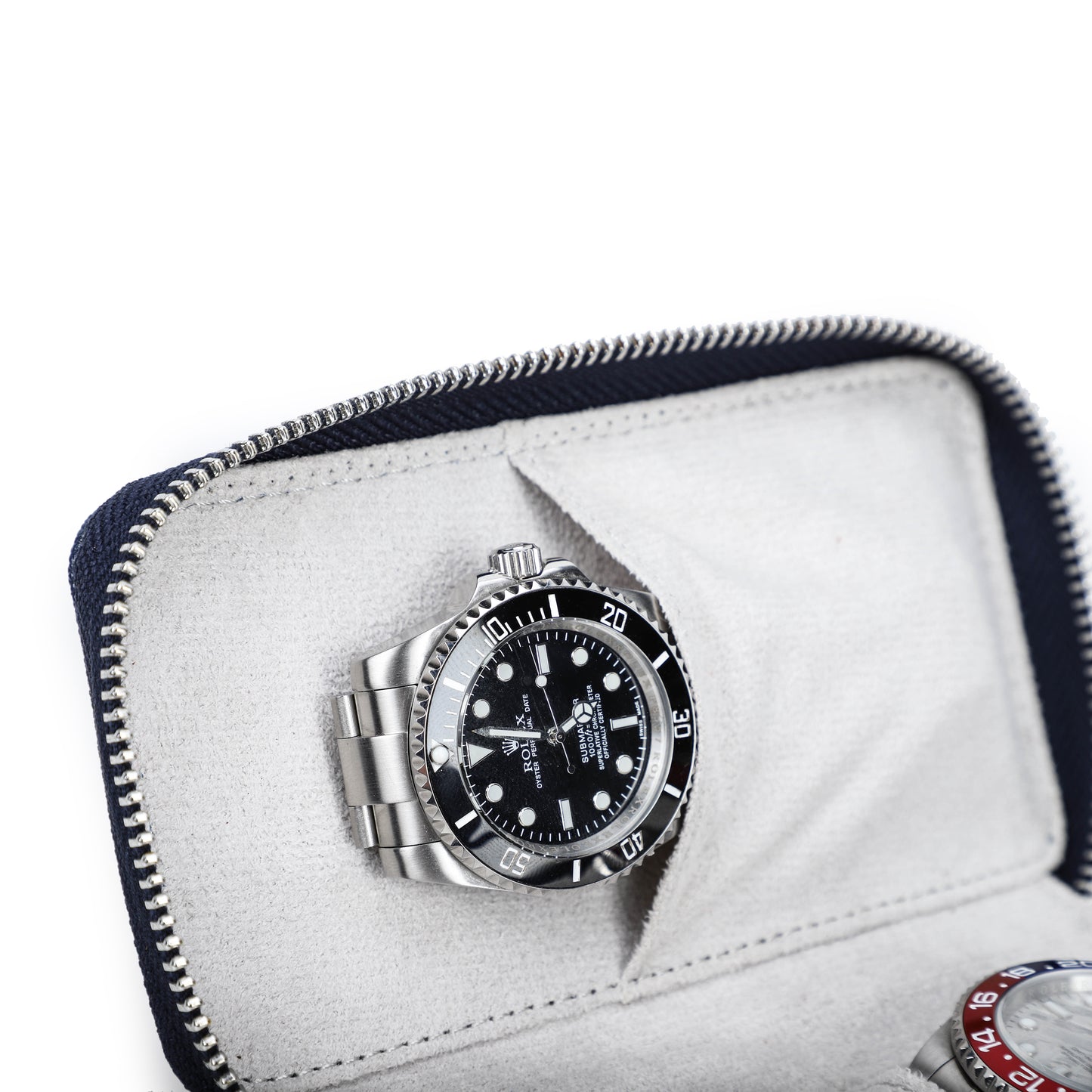 Timezone - Leren Etui voor 2 Horloges - Horloge Reisetui Blauw