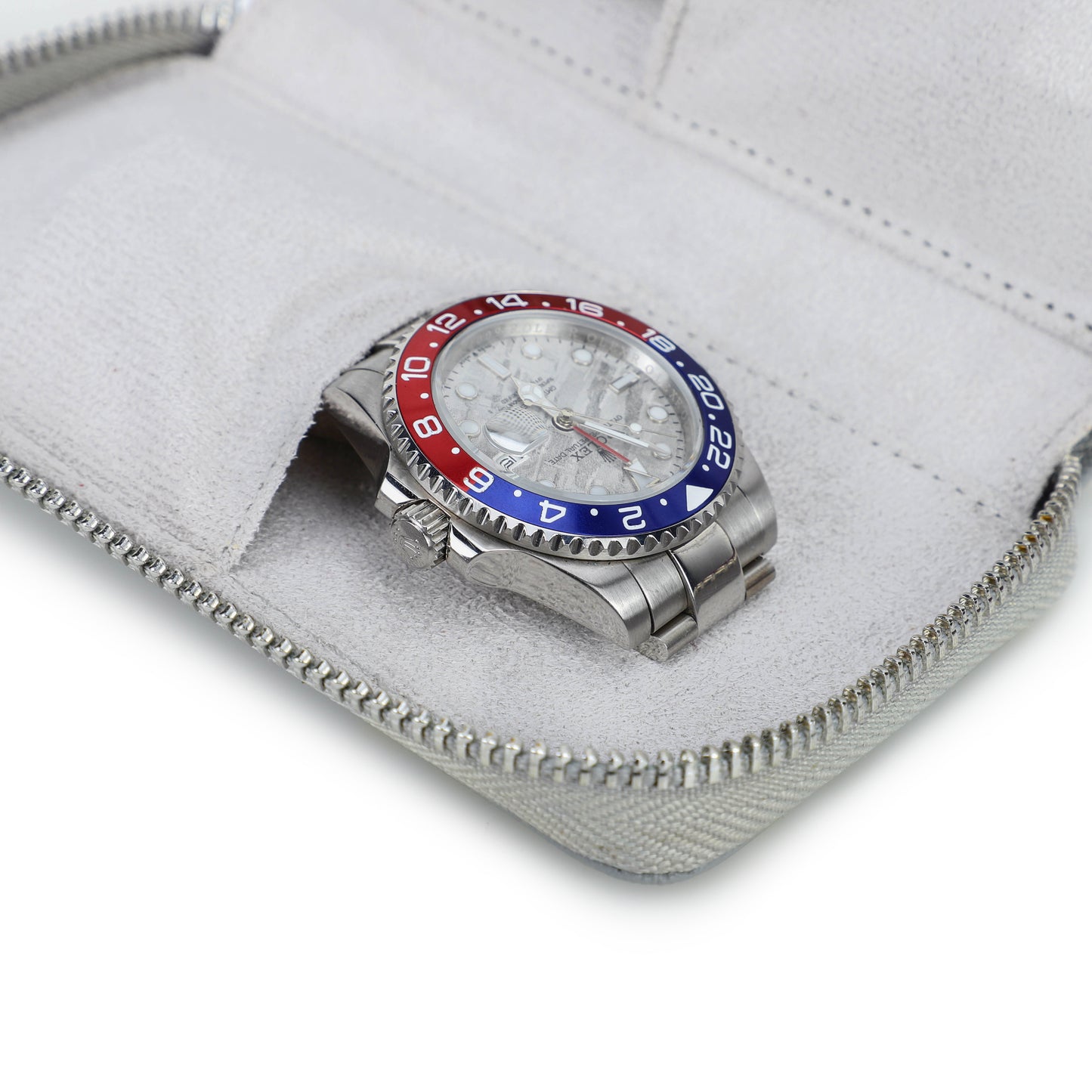 Timezone - Leren Etui voor 2 Horloges - Horloge Reisetui Grijs