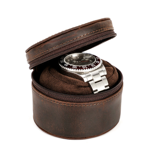 Timezone - Leren Watch roll - Horloge reisetui
