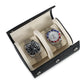 Timezone - Leren Watch roll voor 2 Horloges - Horloge Reisetui - Zwart