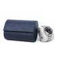 Timezone - Leren Watch roll voor 2 Horloges - Horloge Reisetui - Blauw