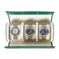 Timezone - Leren Watch roll voor 3 Horloges - Horloge Reisetui - Groen