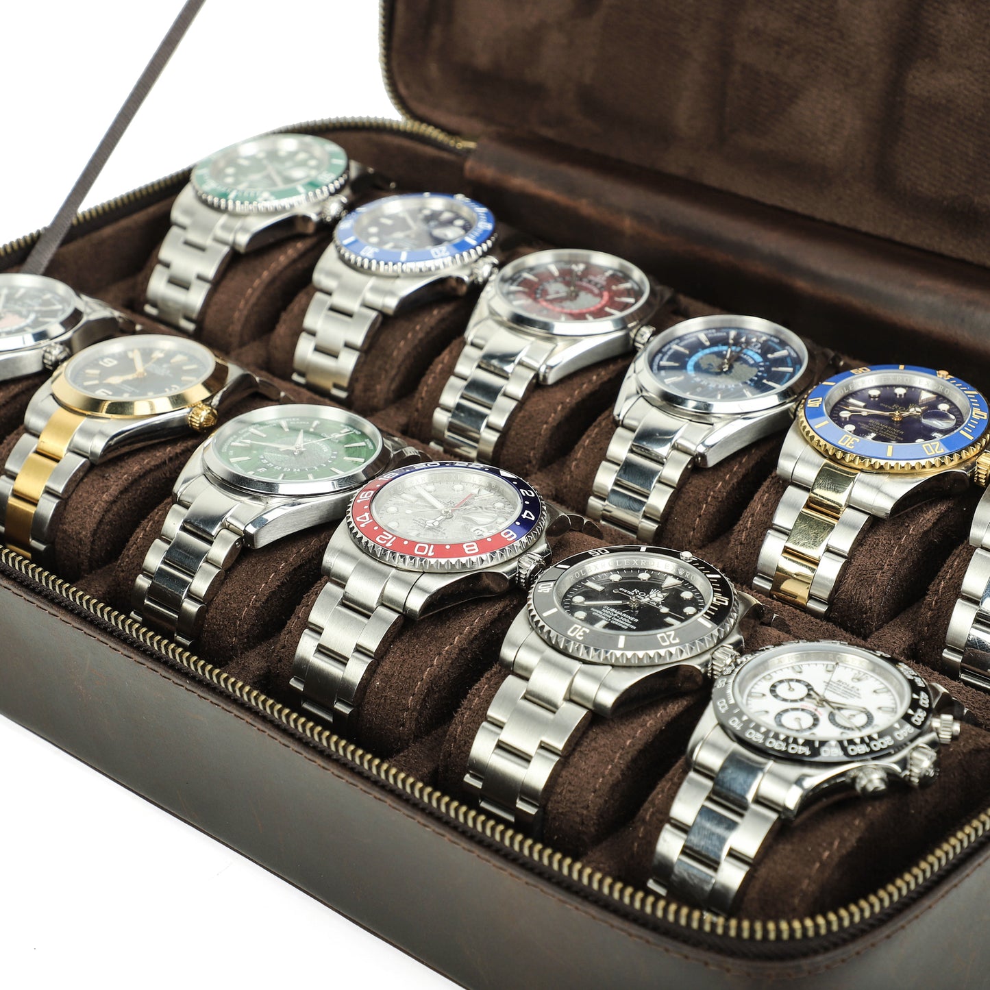 Timezone - Lederen Horloge Opbergdoos voor 12 Horloges