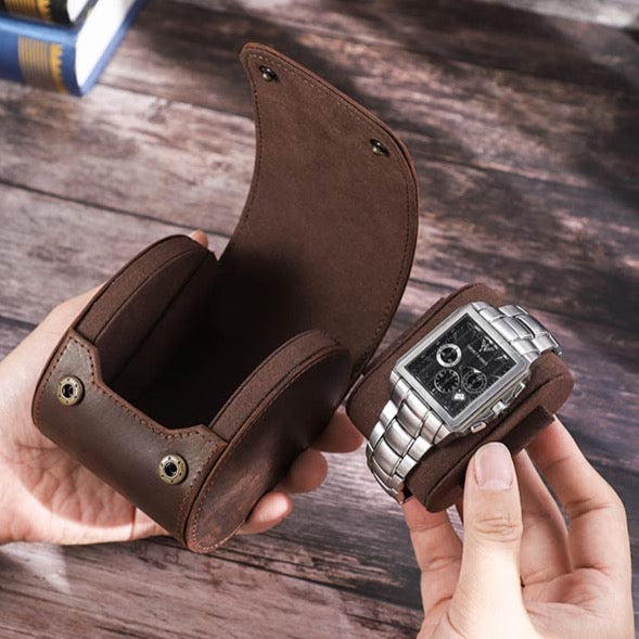 Etui de voyage 2 montres cuir tannage végétal - L'Atelier Etui de voyage 2 montres cuir tannage végétal - L'Atelier