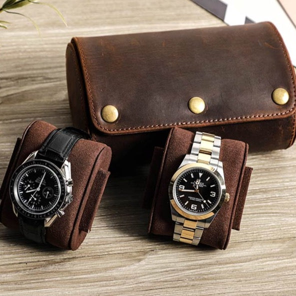 Horloge etui online leer